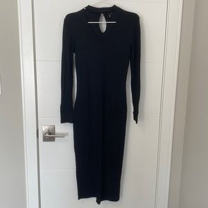 ONLY black knit dress with neck cutouts